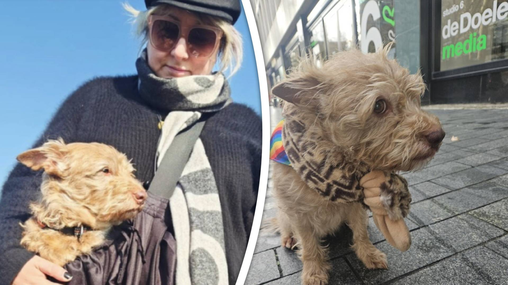 Sabine met haar hondje Kola.