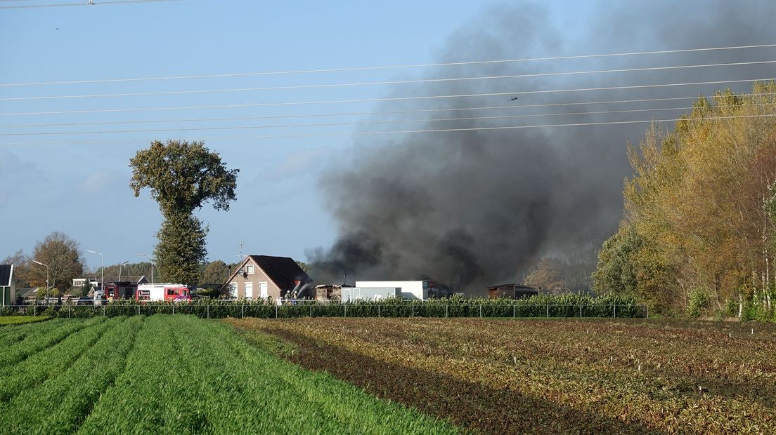 Grote brand in Schuinesloot