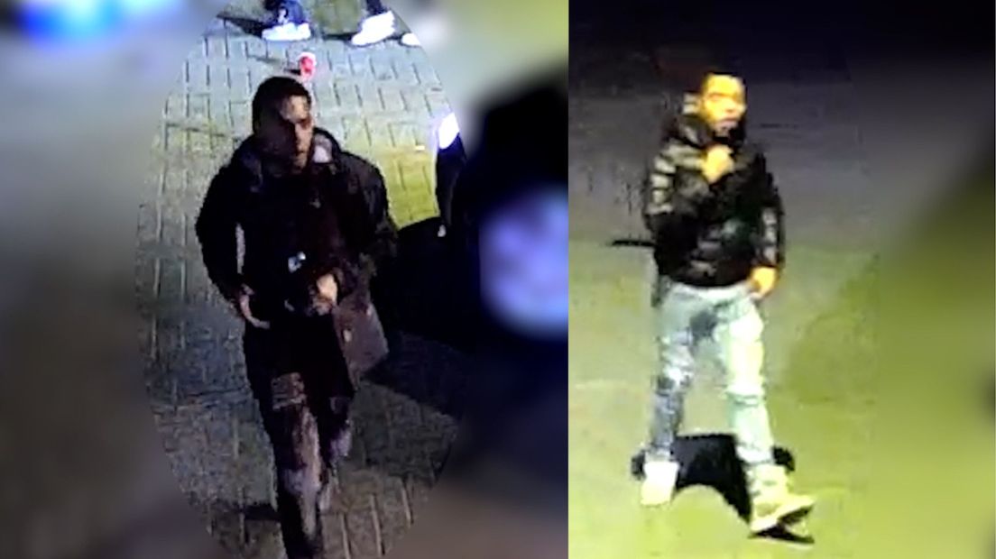 De politie zoekt deze twee mannen na een mishandeling in Hengelo.