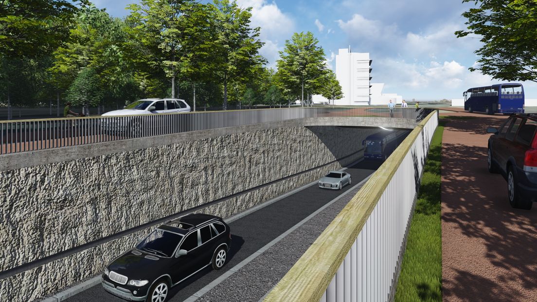 De toekomstige Overcingeltunnel (Rechten: Gemeente Assen)