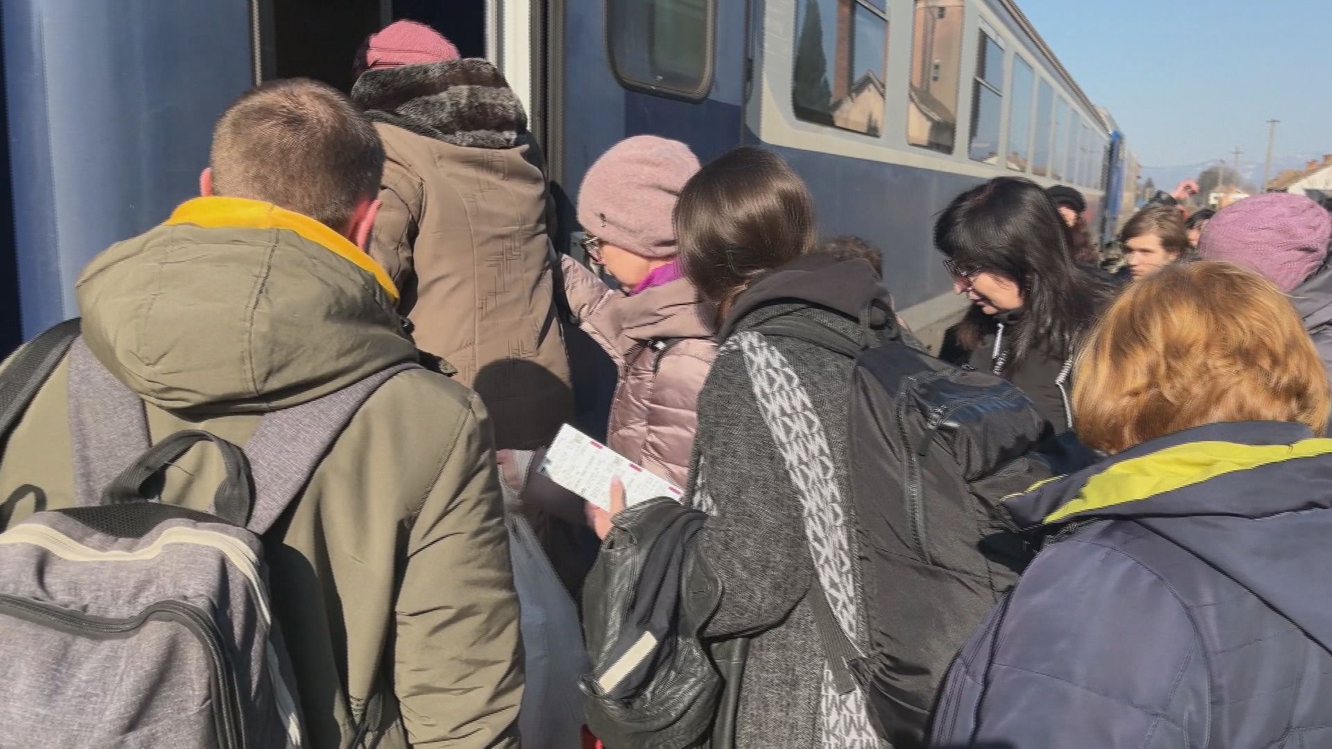 Flechtlingen by de trein
