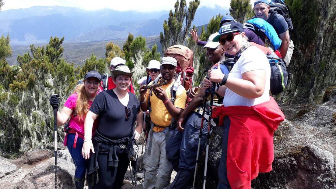 De top haalde ze niet, maar Van Gennep kwam wel halverwege de Kilimanjaro (Rechten:Mariska van Gennep)