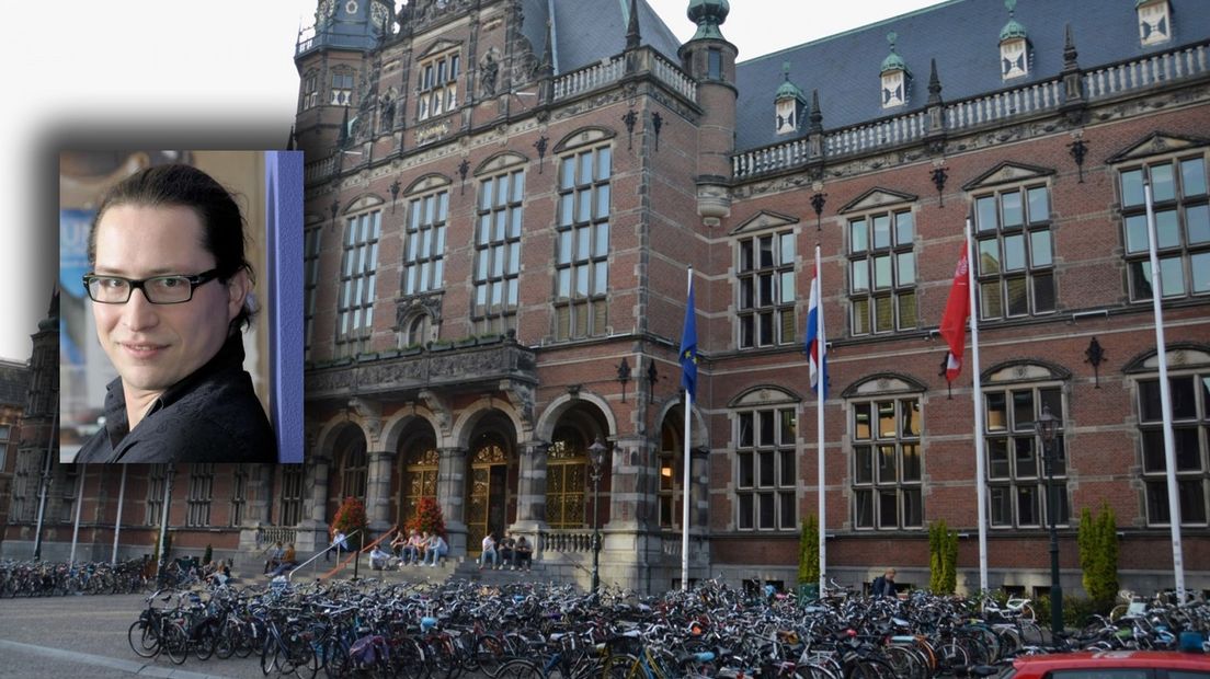 Het academiegebouw in Groningen en een foto van Jochen Mierau