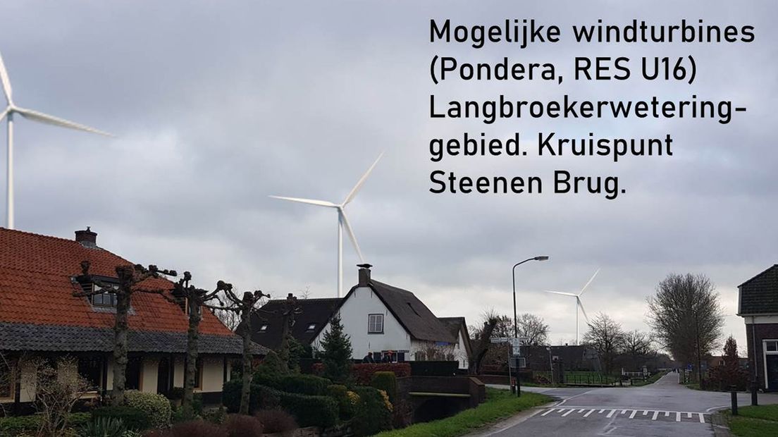 RESinBeeld photoshopte drie windmolens bij buurtschap Steenen Brug.