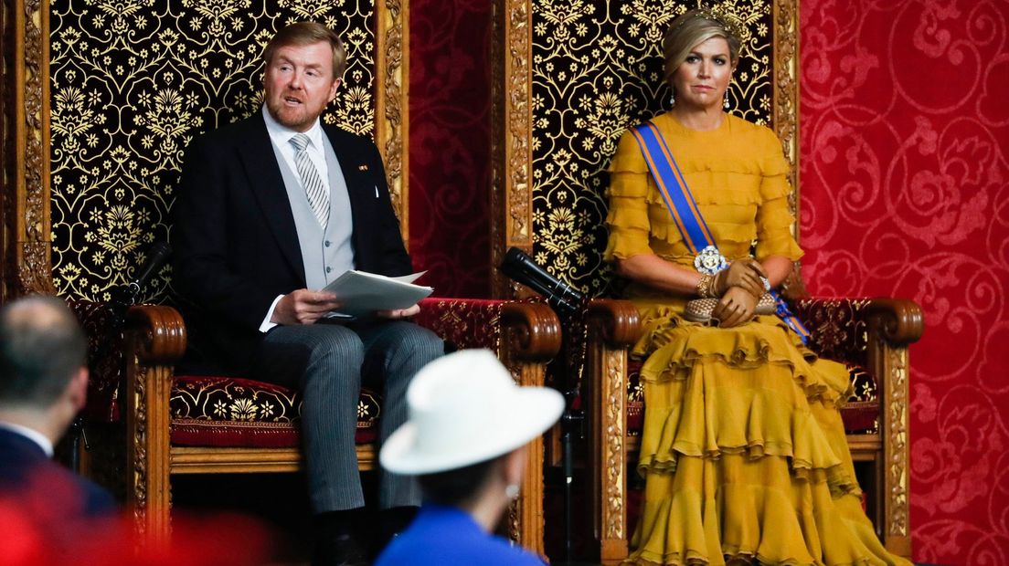 De Koning en de Koningin tijdens de Troonrede van 2020