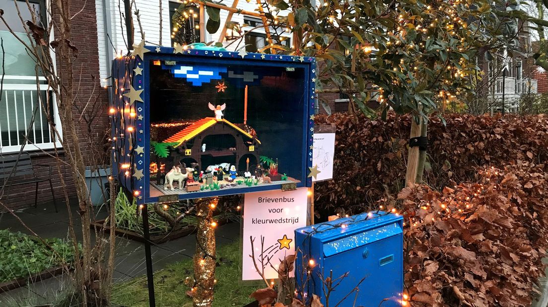 Een kerststal van Lego.