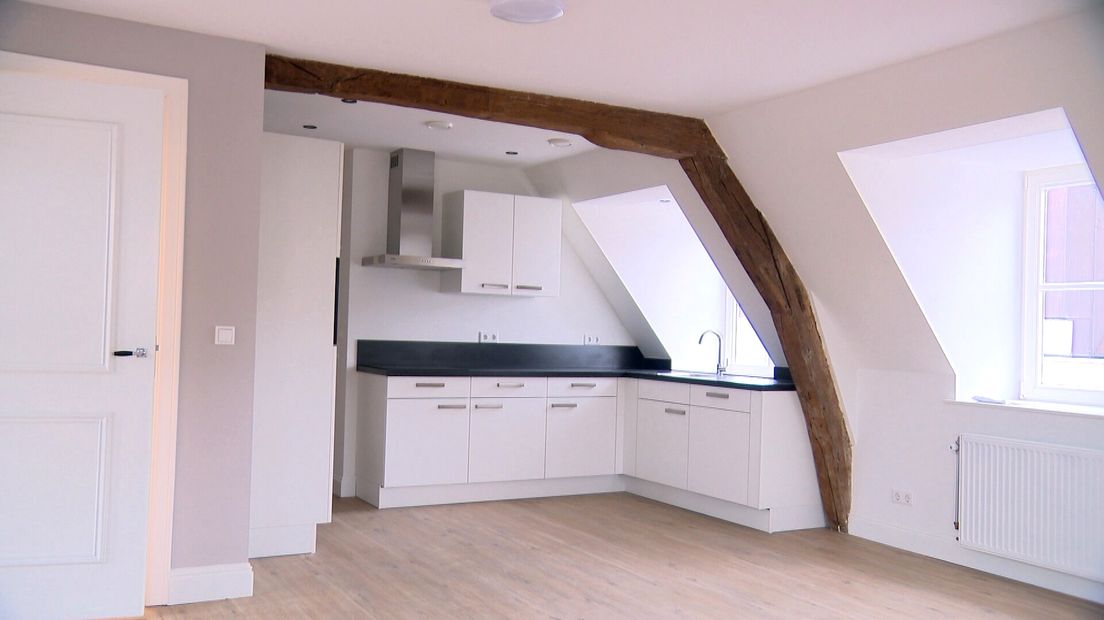 Eén van de appartementen in het oude kantoorpand