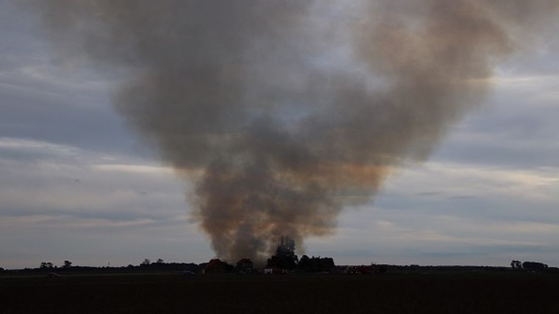 Asbest vrijgekomen bij grote brand Aardenburg