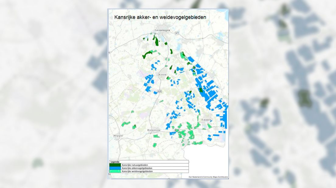 Kansrijke akker- en weidevogelgebieden (fotobewerking: RTV Drenthe)