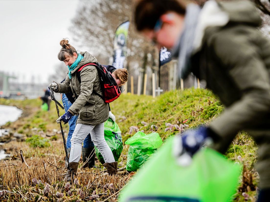 Vrijwilligers maakten de Schie in Rotterdam in 2016 ook al schoon