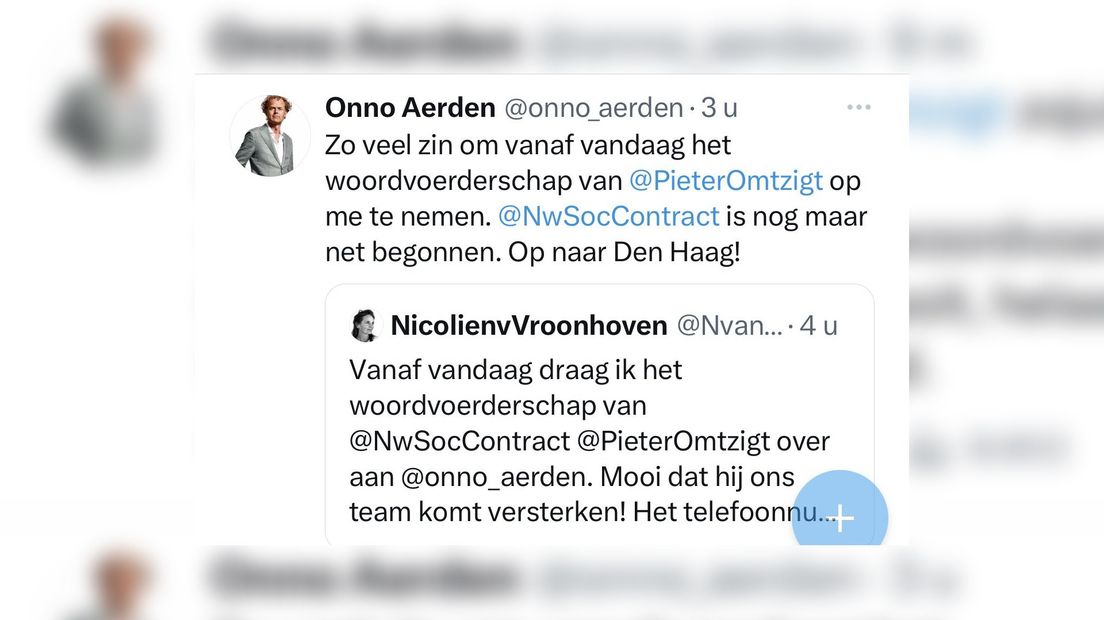 De eerste tweet van Aerden