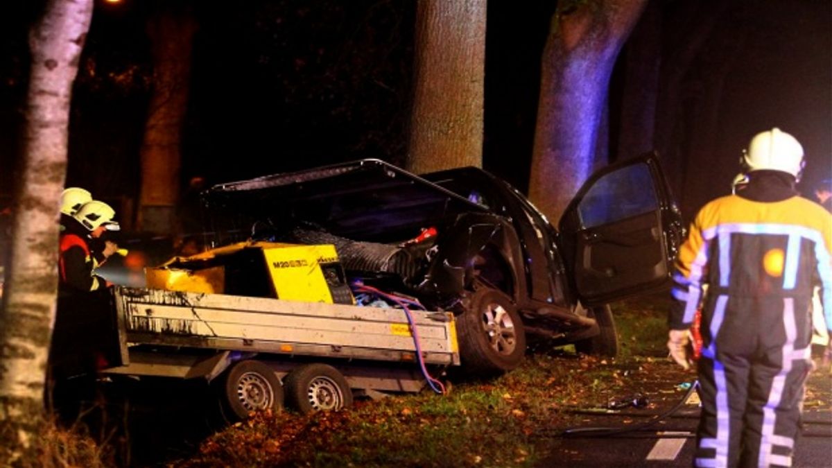Man rijdt tegen boom bij Rolde