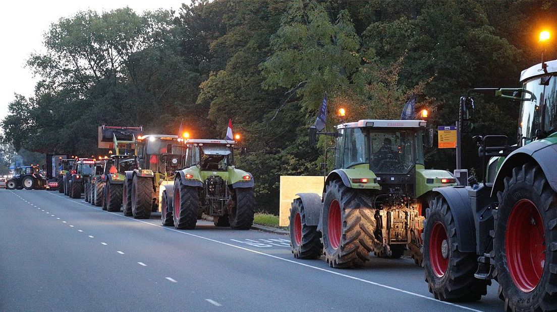 Boeren vertrekken vanuit Den Haag.
