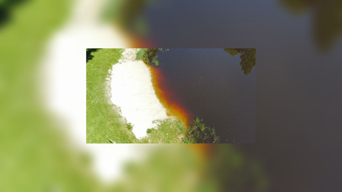 Geel haar en gele nagels na zwemmen in water Opeinde