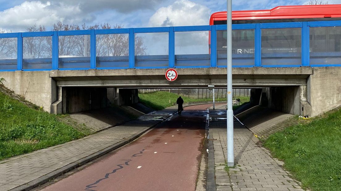 Het fietstunneltje waar het ongeluk gebeurde