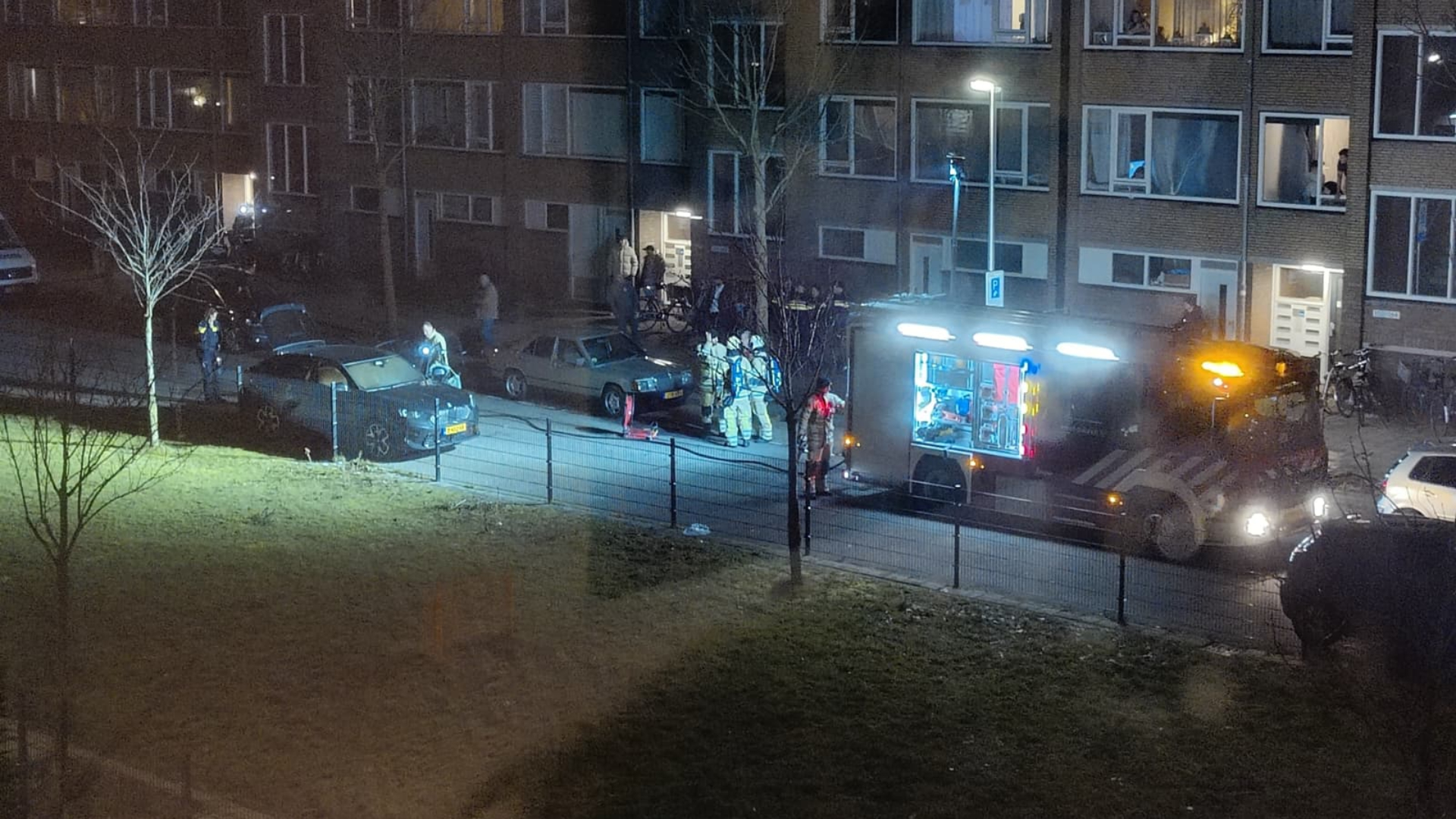 Brand in auto na harde knal