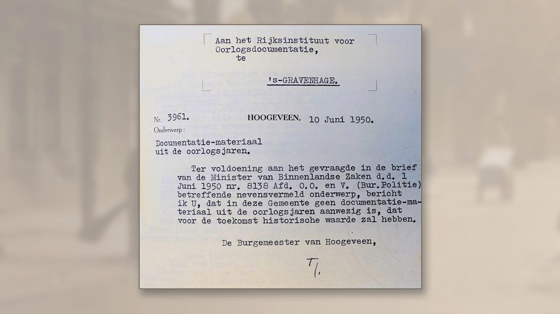 Tjalma schrijft over documentatie na de oorlog