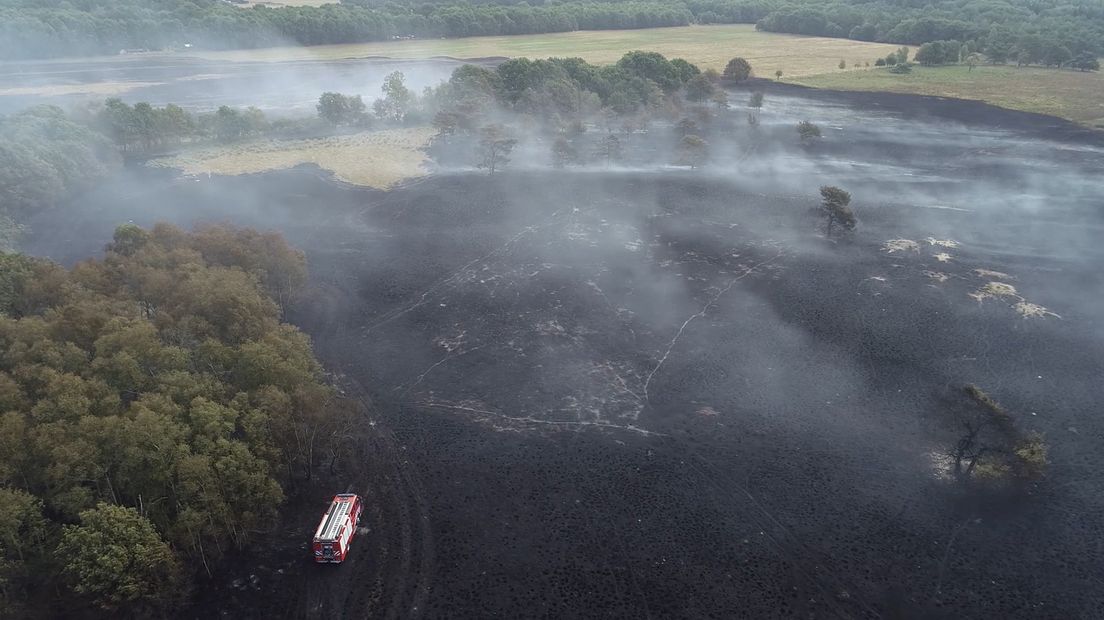 Op 7 augustus brandde een natuurterrein van enkele tientallen hectares heide en grasland af (Rechten: archief RTV Drenthe)