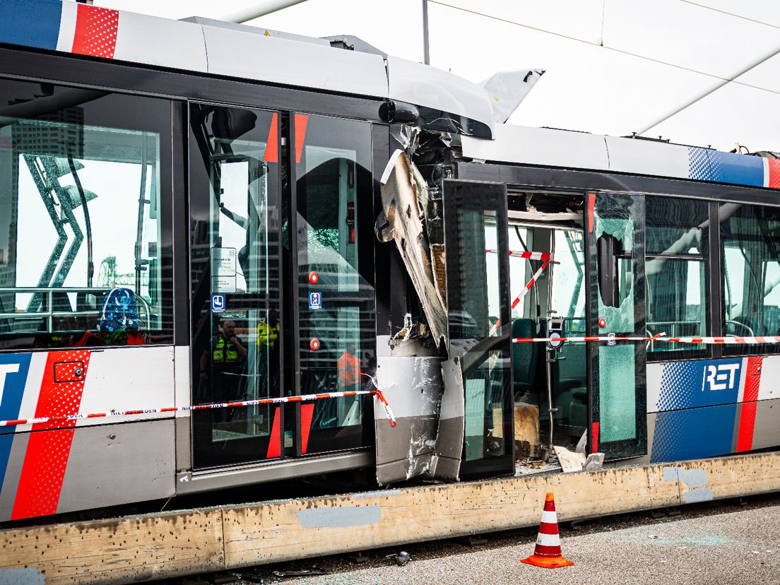 Trams op elkaar gebotst op Erasmusbrug