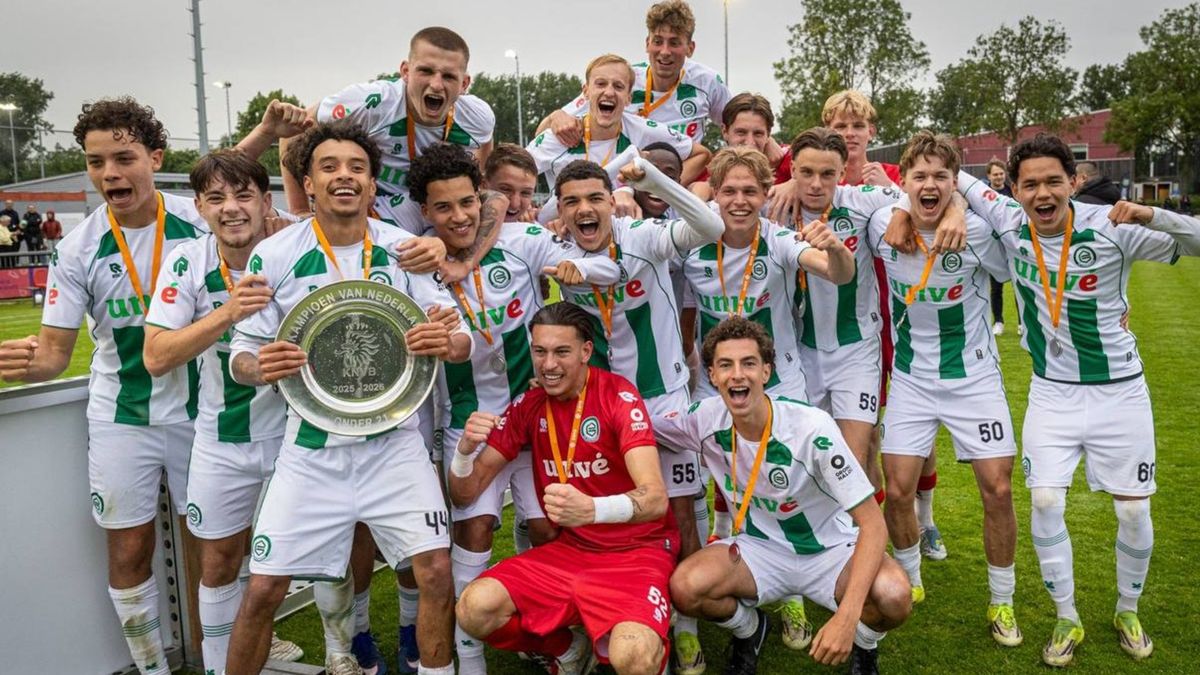 FC Groningen onder 21 kroont zich tot landskampioen: 'Nu nog promoveren'