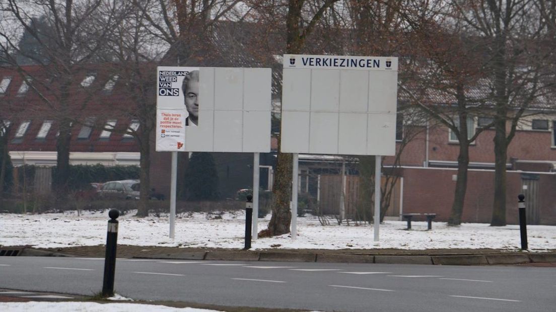 De nieuwe locatie van de VVD-poster
