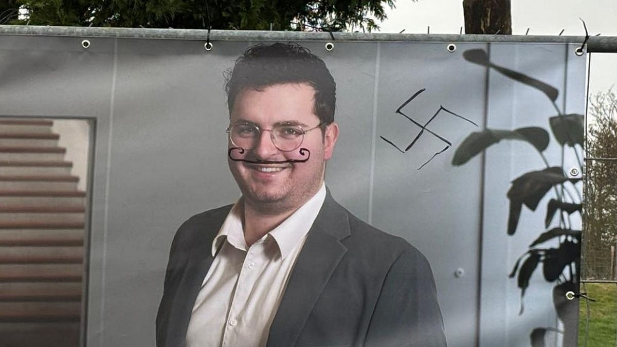 Hakenkruis op verkiezingsposter, ook elders posters vernield en overplakt