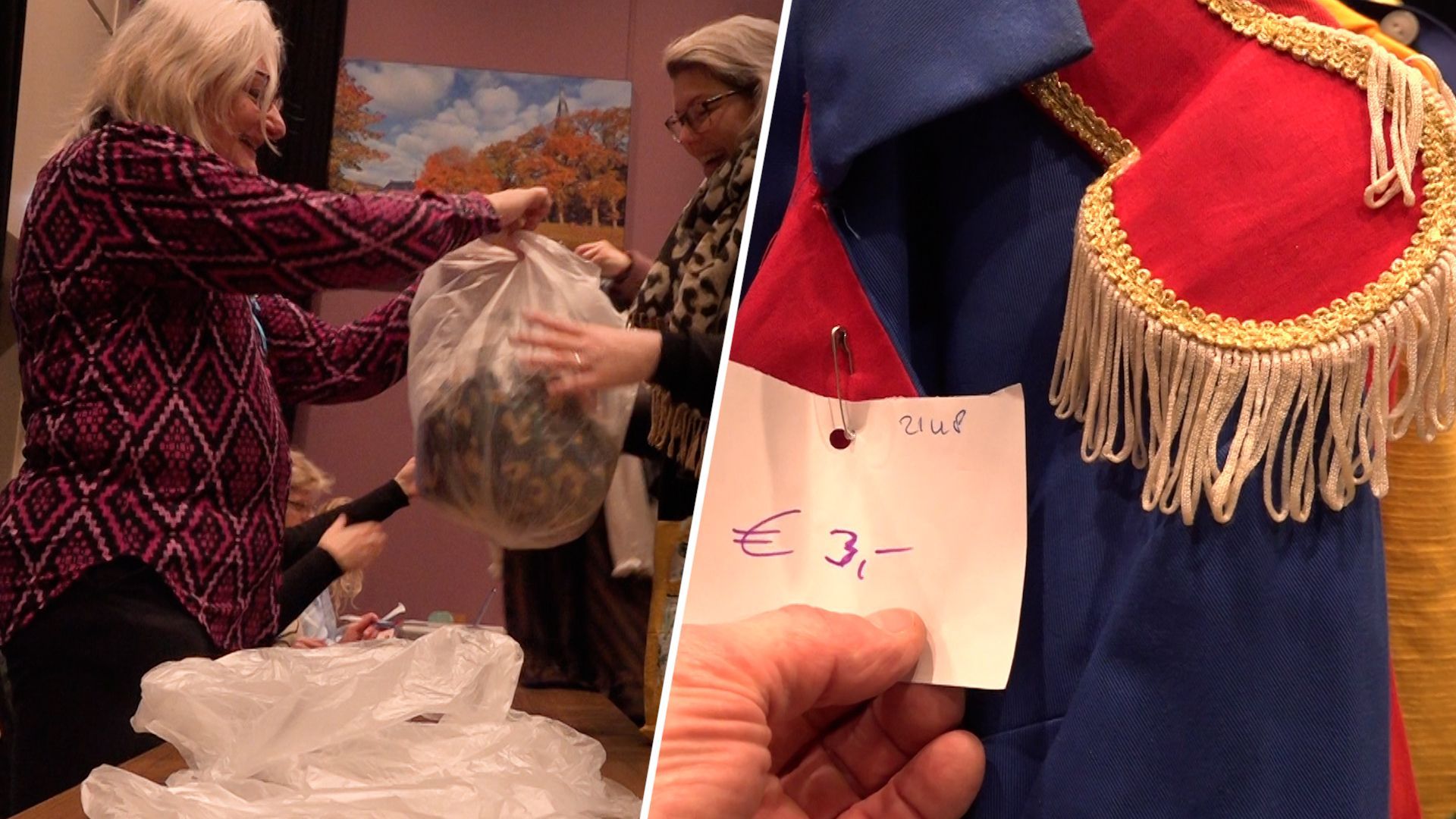 Voor een klein prijsje kan iedereen een tweedehands carnavalsoutfit scoren.