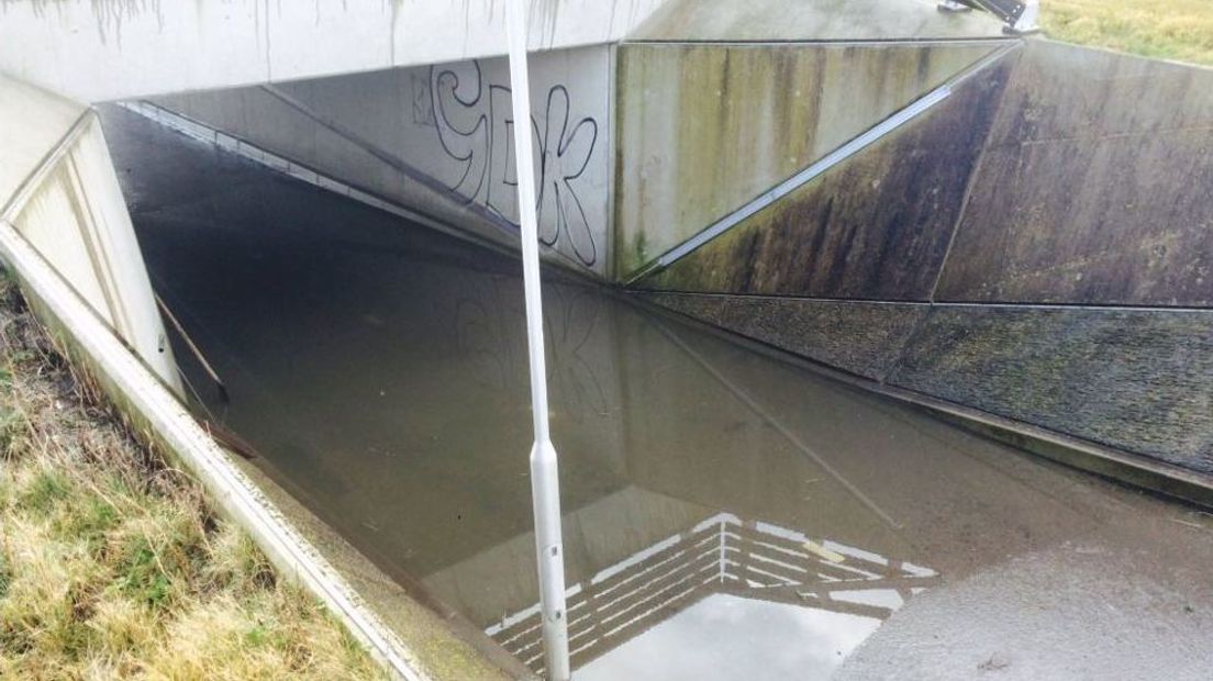 Fietstunnels Vrouwenpolder staan blank