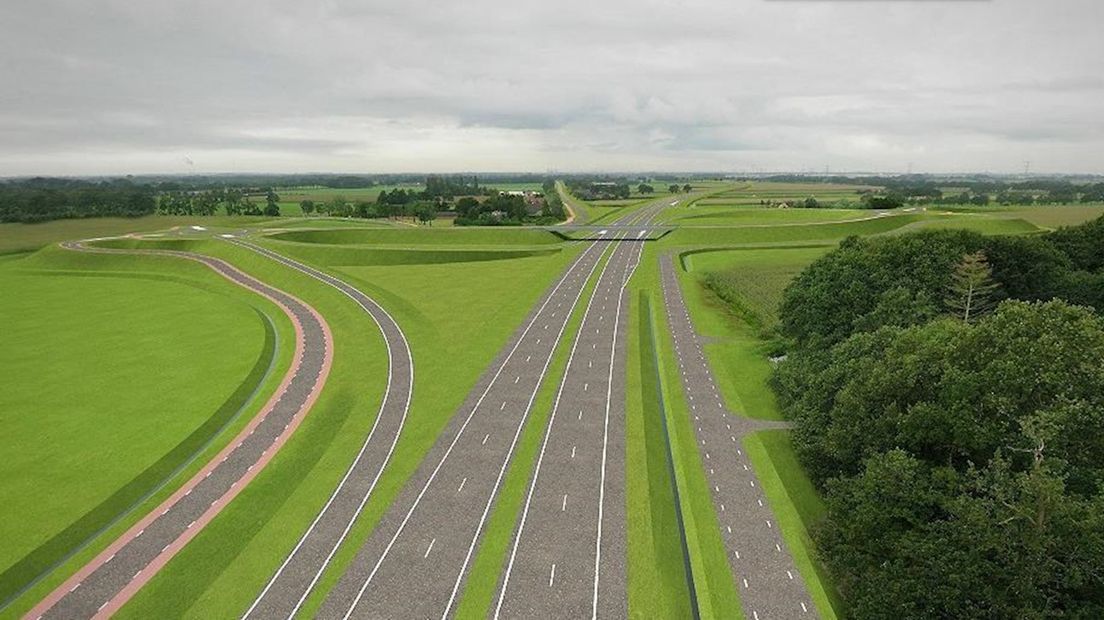 De nieuwe N340 op papier. In de praktijk gaat de weg er waarschijnlijk anders uitzien