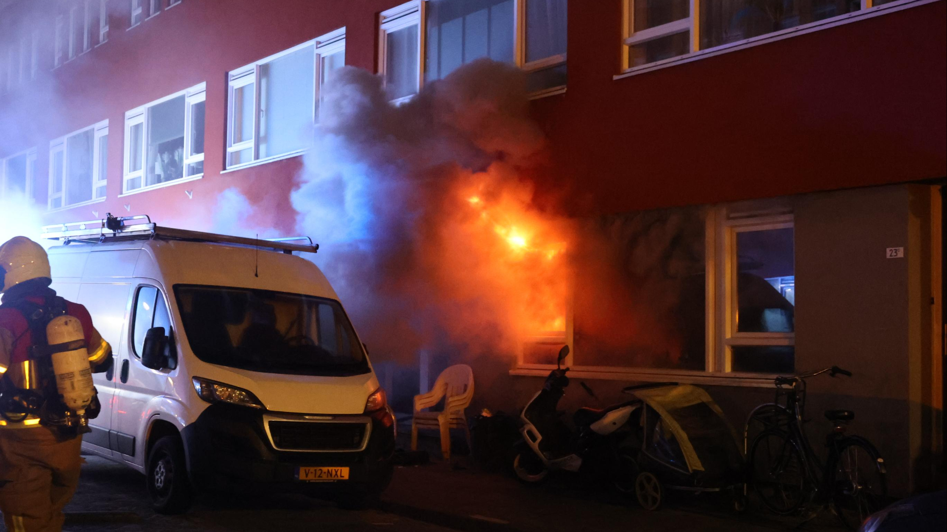 Vrijdagavond brak er een brand uit op de Van Marumstraat in Schiedam