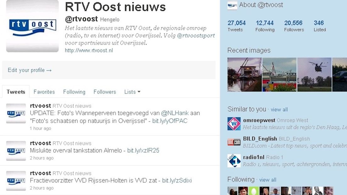 RTV Oost op Twitter