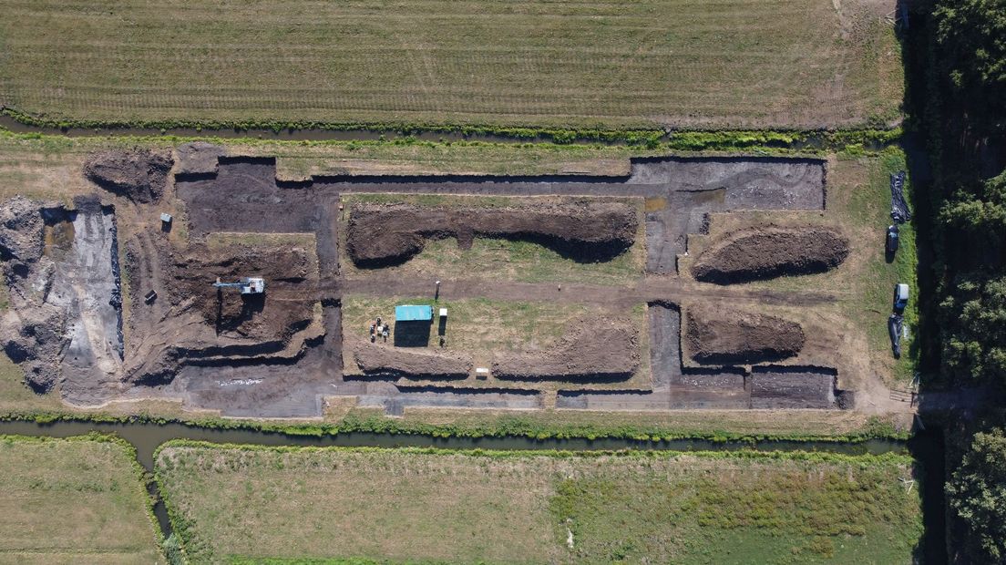 De contouren van een 17e-eeuwse eendenkooi zijn zichtbaar