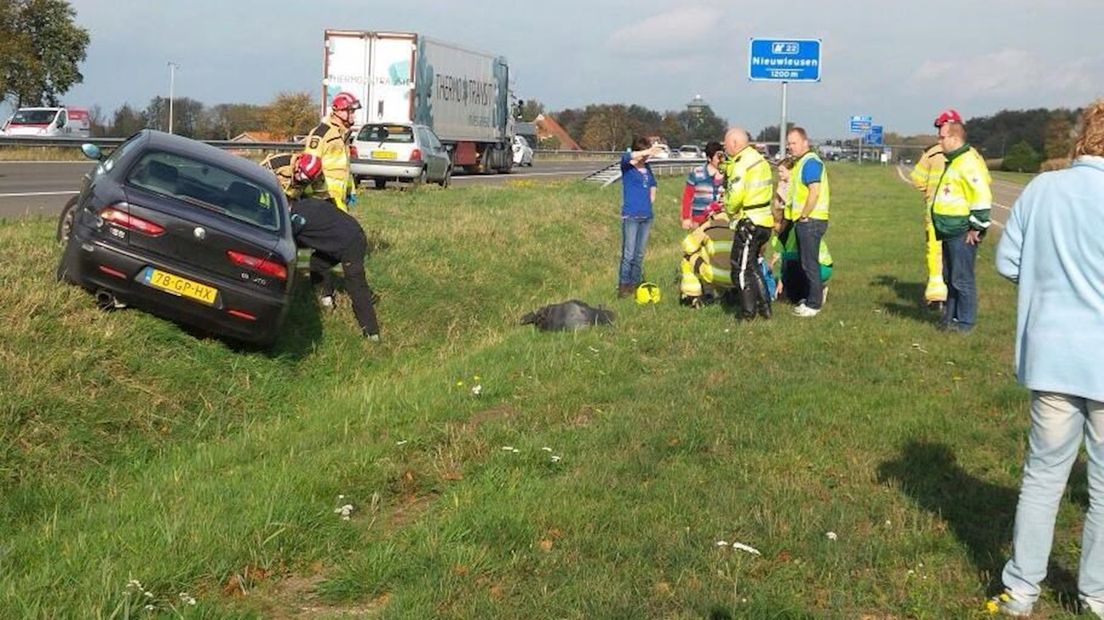 Ongeluk op A28 bij Zwolle