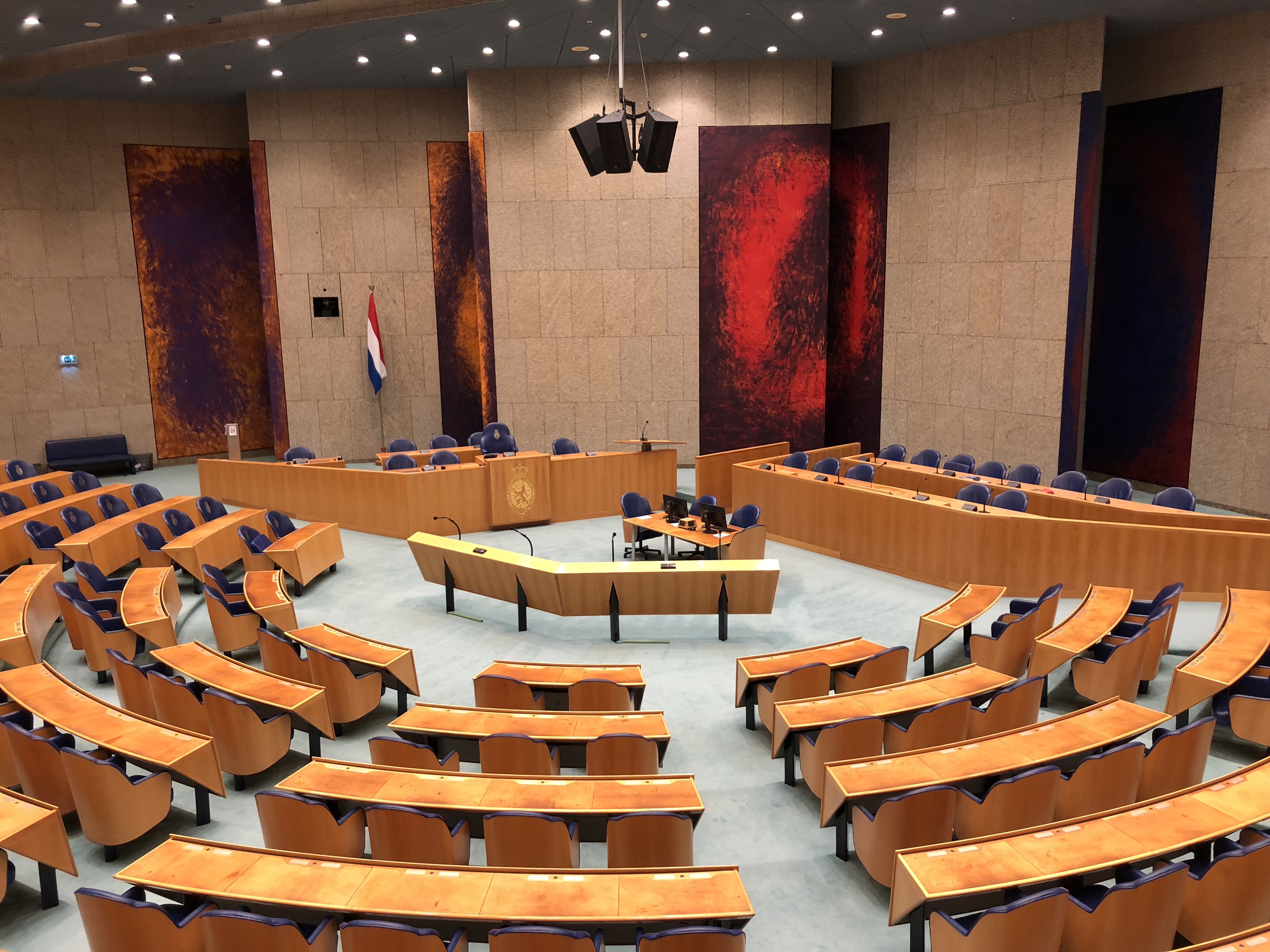 Plenaire zaal van de Tweede Kamer.