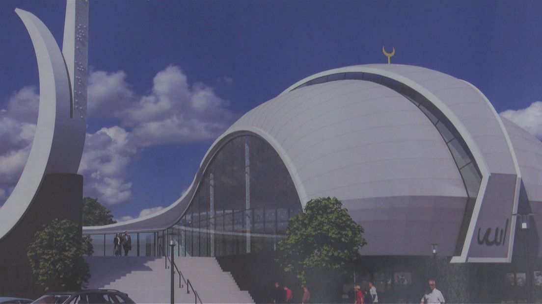 Het ontwerp van de nieuwe moskee.
