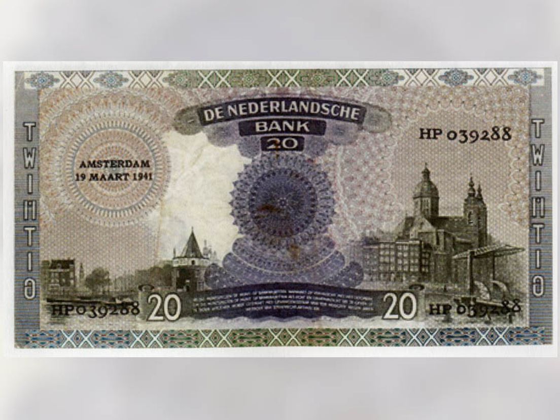 Briefje 20 gulden met Nicolaaskerk