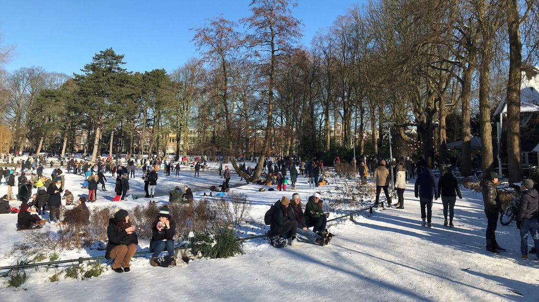 In het Wilhelminapark is het een beetje druk