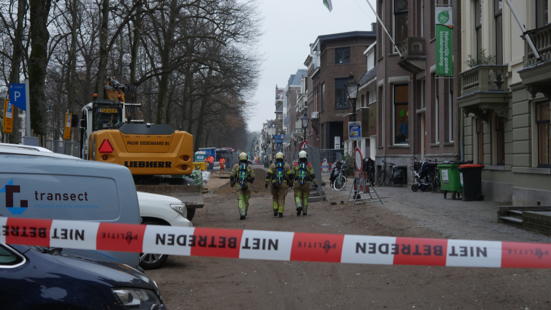 Gaslek op Maliebaan Utrecht door graafwerkzaamheden