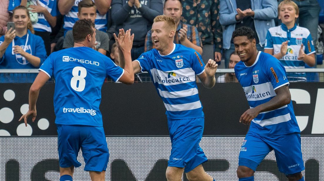 Mike van Duinen benutte twee strafschoppen in de vorige thuiswedstrijd tegen sc Heerenveen