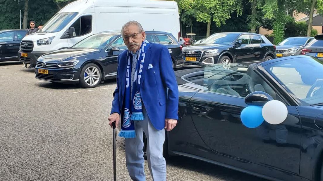 Herman Schutte tijdens zijn surpriseparty vorige maand.