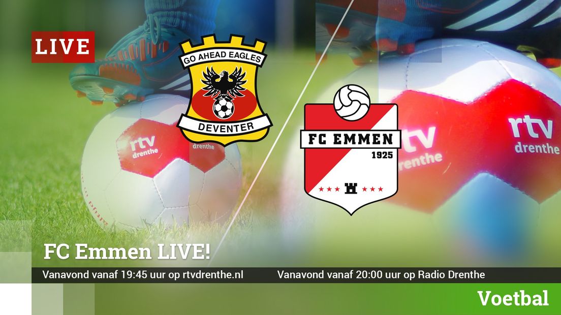 Live op RTV Drenthe: Go Ahead Eagles - FC Emmen