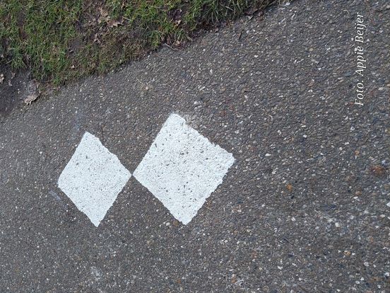 Wat betekenen die mysterieuze witte ruitjes op het fietspad?