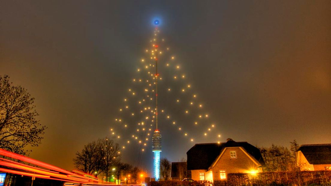 De kerstboom in de Gerbrandytoren in 2013.