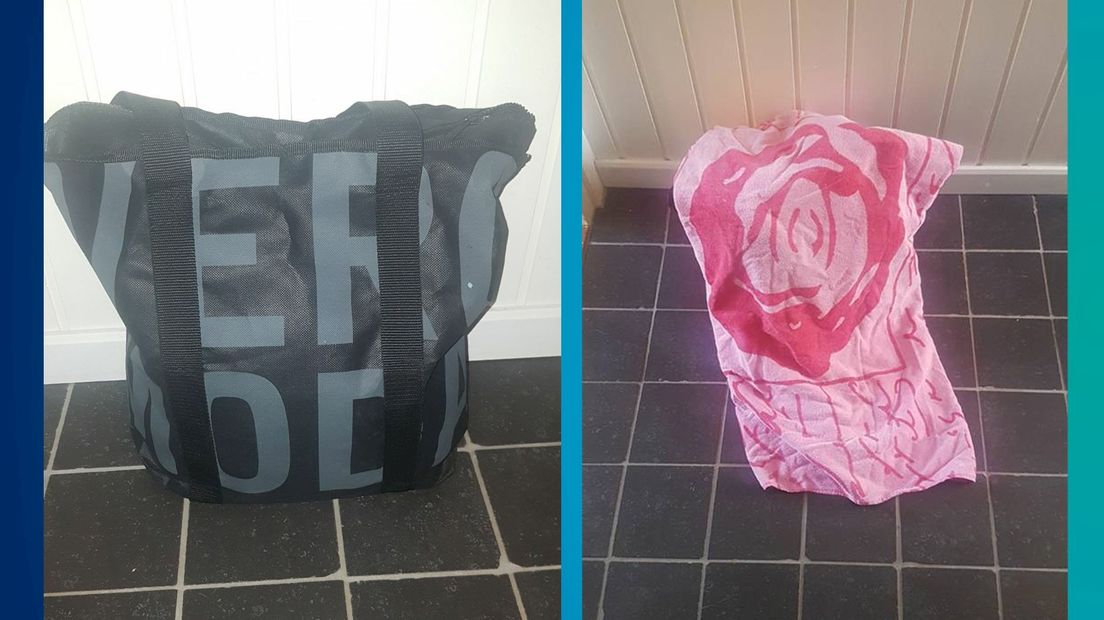 Foto's van de gevonden tas