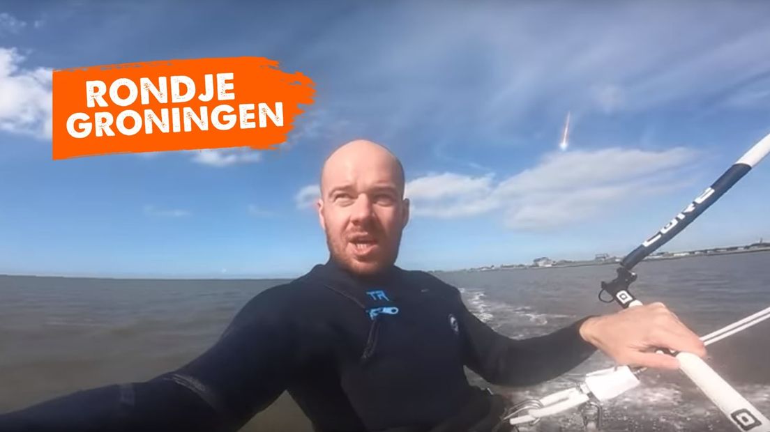 Kitesurfer Dorian Cieloch filmde de meteoor boven de Noordzee