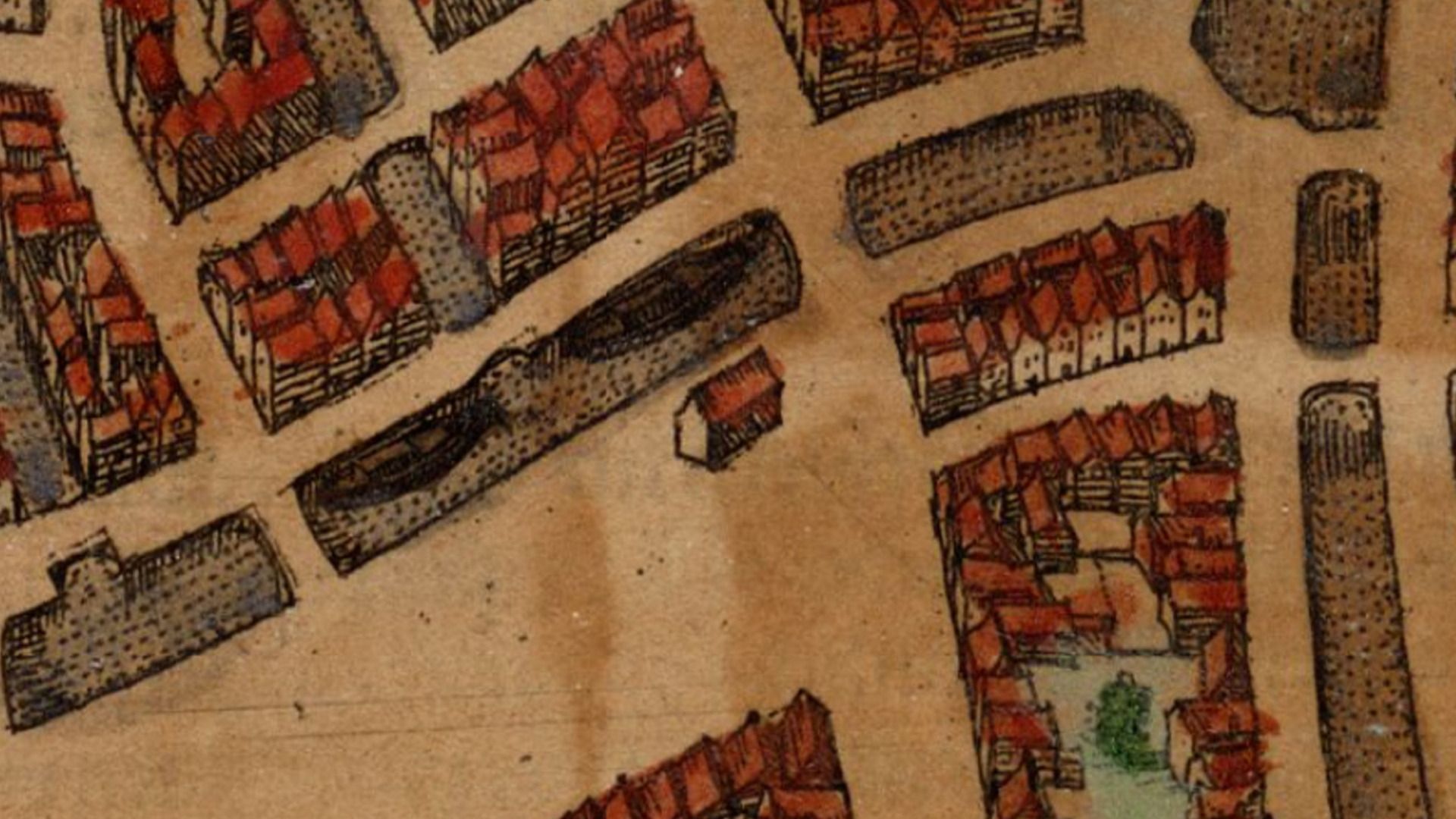 De waach op in kaart út 1580 fan Frans Hogenberg en Georg Braun