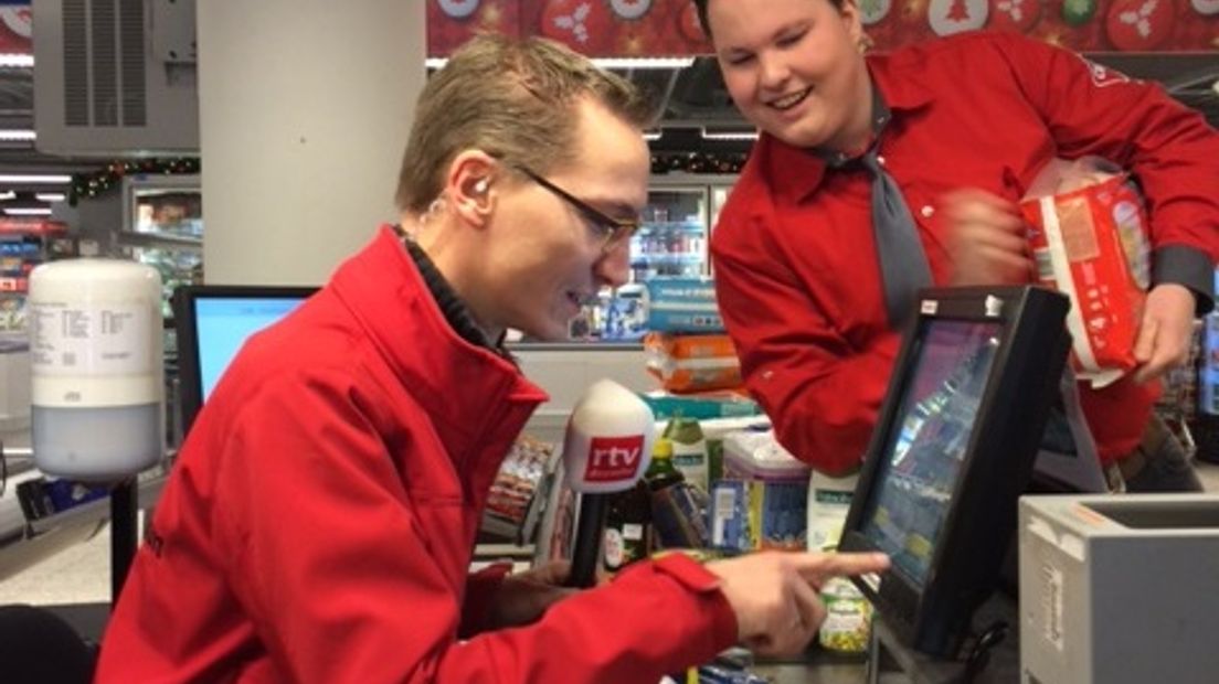 Frits mocht zijn geshopte producten na afloop zelf scannen