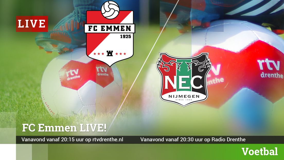 FC Emmen speelt vanavond de eerste halve finalewedstrijd tegen NEC