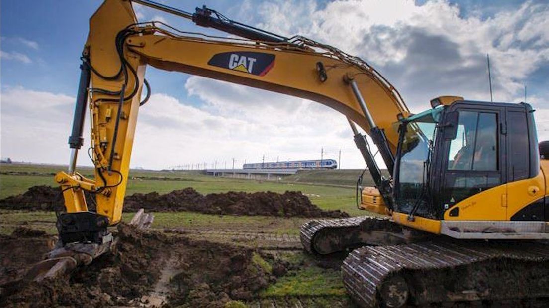 Werkzaamheden aan nieuwe hoogwatergeul Reevediep