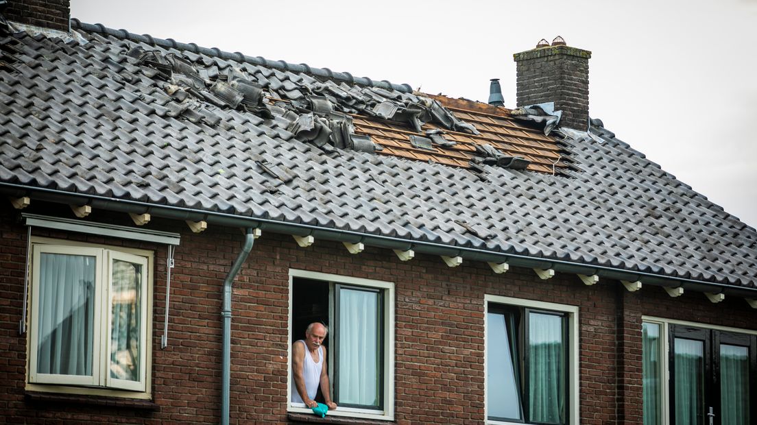 Stormschade in de Arnhemseweg in Rheden.